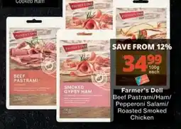 Checkers Farmer's Deli Beef Pastrami/Ham/Pepperoni Salami/Roasted Smoked Chicken offer