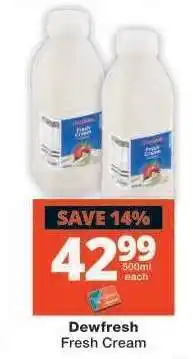 Checkers Dewfresh Fresh Cream offer