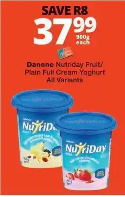 Checkers Danone Nutriday Fruit/Plain Full Cream Yoghurt offer