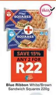 Checkers Blue Ribbon White/Brown Sandwich Squares 220g offer