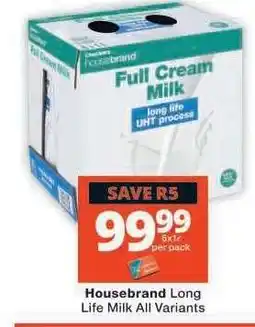 Checkers Housebrand Long Life Milk All Variants offer
