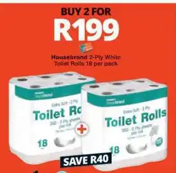 Checkers Housebrand 2-Ply White Toilet Rolls offer
