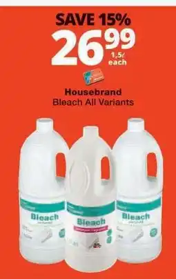 Checkers Housebrand Bleach All Variants offer