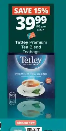 Checkers Tetley Premium Tea Blend Teabags offer