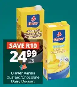 Checkers Clover Vanilla Custard/Chocolate Dairy Dessert offer