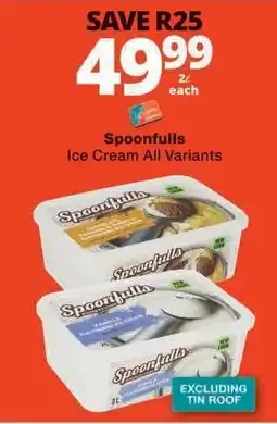 Checkers SPOONFULLS ICE CREAM all variants offer