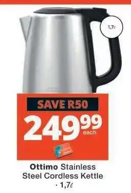 Checkers Ottimo Stainless Steel Cordless Kettle offer