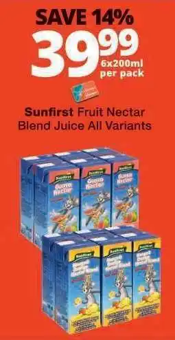 Checkers Sunfirst Fruit Nectar Blend Juice All Variants offer