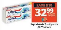 Checkers AQUAFRESH TOOTHPASTE offer
