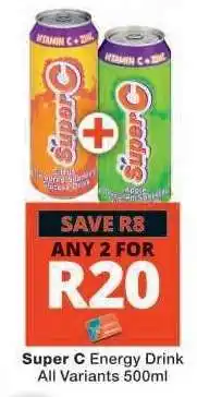 Checkers SUPER C Energy Drink offer