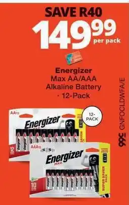 Checkers Energizer Max AA/AAA Alkaline Battery offer