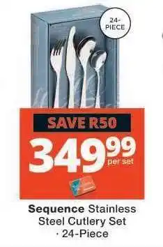 Checkers Sequence Stainless Steel Cutlery Set offer