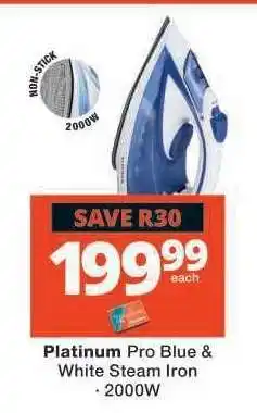 Checkers Platinum Pro Blue & White Steam Iron offer