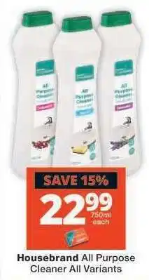 Checkers Housebrand All Purpose Cleaner All Variants offer