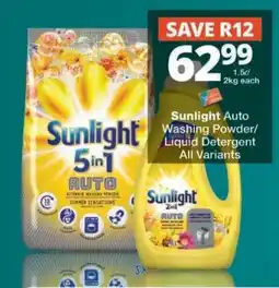 Checkers Sunlight Auto Washing Powder/Liquid Detergent offer