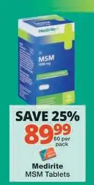 Checkers Medirite MSM Tablets offer