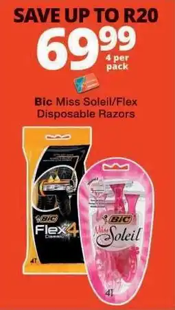 Checkers Bic Miss Soleil/Flex Disposable Razors offer