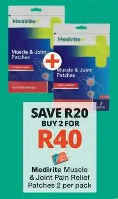 Checkers Medirite Muscle & Joint Pain Relief Patches offer