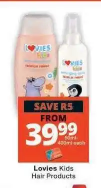 Checkers Lovies Kids Hair Products offer