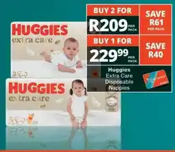 Checkers Huggies Extra Care Disposable Nappies offer