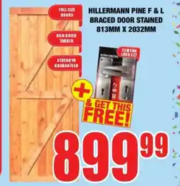 Boxer HILLERMANN PINE F&L BRACED DOOR STAINED 813MM X 2032MM offer