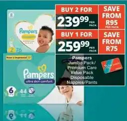 Checkers Pampers Jumbo Pack/Premium Care Value Pack offer