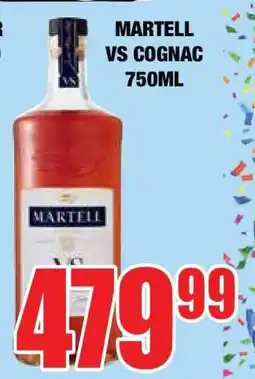 Boxer Martell VS Cognac 750ml offer
