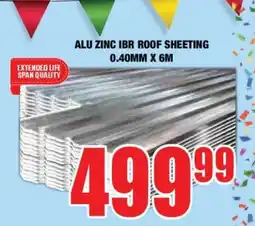 Boxer ALU ZINC IBR ROOF SHEETING 0.40MM X 6M offer