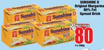 Boxer SUNSHINE D Original Margarine 80% Fat Spread Brick offer