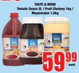 Boxer TASTE & MORE Tomato Sauce 2L / Fruit Chutney 1kg / Mayonnaise 1.5kg offer