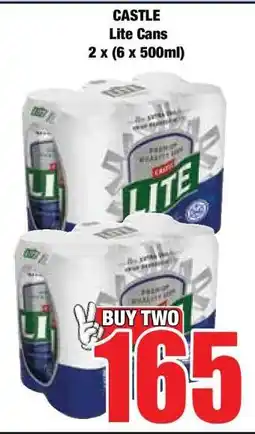 Boxer CASTLE LITE CANS 2 X (6 X 500ML) offer