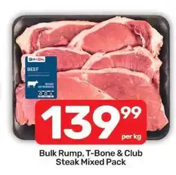 Pick n Pay Bulk Rump, T-Bone & Club Steak Mixed Pack offer