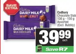 Spar CADBURY CHOCOLATE SLAB offer