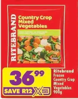 Shoprite RITEBRAND FROZEN COUNTRY CROP MIXED VEGETABLES 900g offer