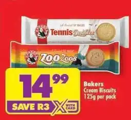 Shoprite Bakers Cream Biscuits 125g per pack offer