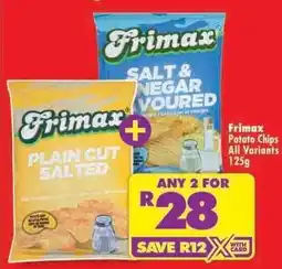Shoprite FRIMAX POTATO CHIPS all variants 125g offer