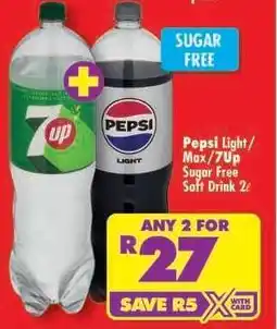 Shoprite PEPSI LIGHT/MAX/7UP SUGAR FREE SOFT DRINK 2L offer