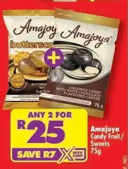 Shoprite Amajoya Candy Fruit/Sweets 75g offer