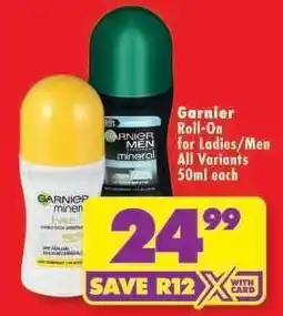 Shoprite GARNIER ROLL-ON FOR LADIES/MEN offer