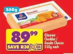 Shoprite Clover Cheddar/Gouda Cheese 550g offer