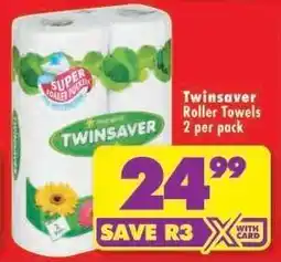 Shoprite TWINSAVER ROLLER TOWELS 2 per pack offer