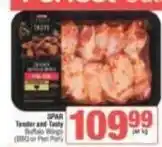 SuperSpar Spar - tender and tasty buffalo wings (bbq or peri peri) offer