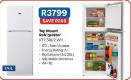 OK Furniture Top mount refrigerator ktf 518/2 wh offer