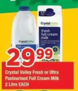 OK Grocer Crystal Valley Fresh or Ultra Pasteurised Full Cream Milk offer