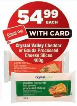 OK MiniMark Crystal Valley Cheddar or Gouda Processed Cheese Slices offer