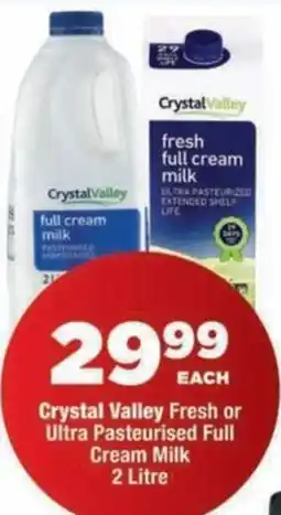 OK MiniMark Crystal Valley Fresh or Ultra Pasteurised Full Cream Milk offer