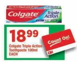 OK Grocer Colgate Triple Action Toothpaste offer