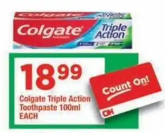 OK Grocer Colgate Triple Action Toothpaste offer