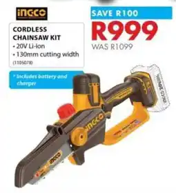 Chamberlain Cordless Chainsaw Kit INGCO offer