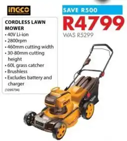 Chamberlain INGCO CORDLESS LAWN MOWER offer